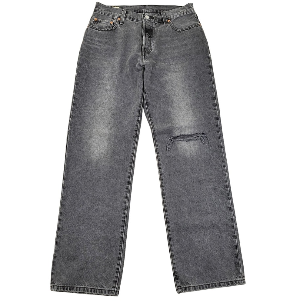 Levi's Premium 501 90s Jeans Women 29x32 Black Deconstructed Button Fly Straight